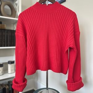 Everlane Red Ribbed Sweater